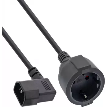 InLine® tinklo adapterio laidas, IEC C14 su sriegiu prie įžeminimo kontaktų lizdo, 0,5 m