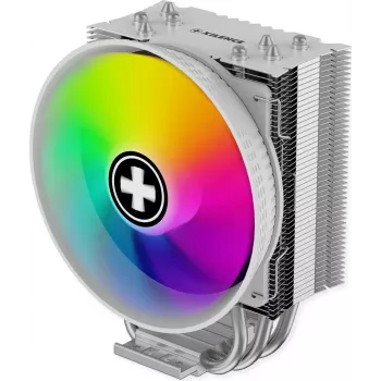 Xilence M404PRO.W.ARGB CPU aušintuvas - baltas, 120mm ARGB ventiliatorius, 4 šilumos vamzdeliai, 150W TDP, Intel/AMD