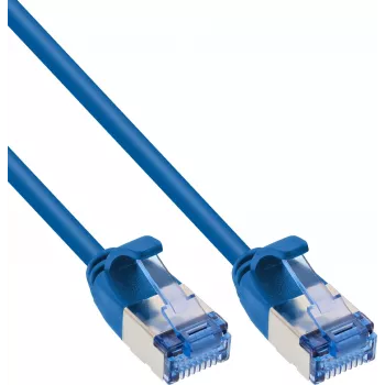 InLine® Slim U/FTP Cat.6A Patch kabelis, mėlynas, 10m, LSZH, 10Gbps