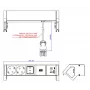 Bachmann DESK2 baltas stalo maitinimo modulis su 2 Schuko lizdais ir USB-A/C 22W, 0,2m GST18