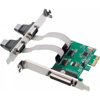 InLine® PCIe sąsajos plokštė, 2x RS-232 + 1x lygiagretusis prievadas
