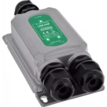 InLine® Gigabit PoE ilgintuvas, 90W, 2 prievadų, IP67, IEEE 802.3bt