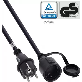 InLine® įžeminimo kontaktų ilgintuvas, lauko IP44, apsauga nuo prisilietimo, 5m