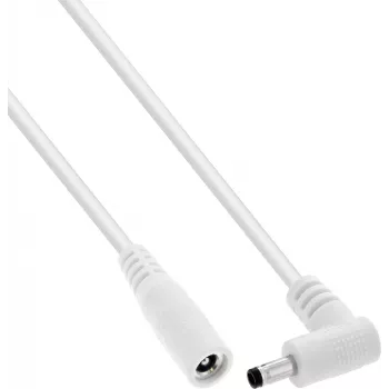 InLine® DC ilginamasis laidas, stačiu kampu lizdu, 4,0 x 1,7 mm, baltas, 2 m