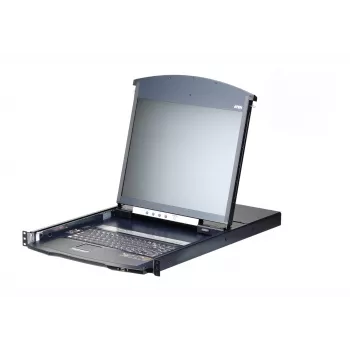 ATEN KL1108VN 8 prievadų 19 inch LCD KVM per IP jungiklis, dvigubas bėgis, JAV klaviatūra