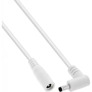 InLine® DC ilginimo laidas, stačiu kampu lizdu, 4,0 x 1,7 mm, baltas, 3 m