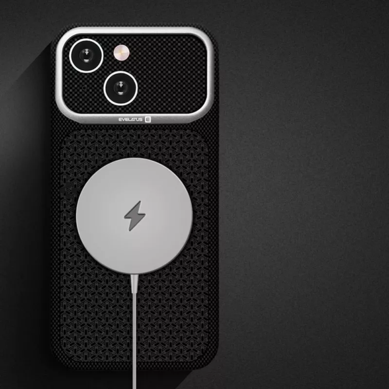 Evelatus Apple iPhone 15 Carbon Premium Edition MagSafe dėklas Vidurnakčio mėlyna