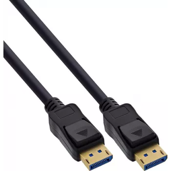 InLine® DisplayPort 2.1 laidas, UHBR20 80 Gb/s, juodas, auksu dengti kontaktai, 3 m