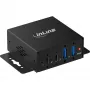 InLine® USB 3.2 Gen 2 pramoninis šakotuvas, 4 prievadai, 2x USB-A, 2x USB-C, metalinis, DIN bėgelio/sieninis tvirtinimas, 10Gbps
