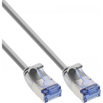 InLine® plonas jungiamasis kabelis, U/FTP PiMf, Cat.6A, pilkas, 2 m