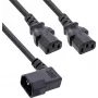 InLine® tinklo Y-laidinys, šaltiems prietaisams, 1x IEC-C14 kampu į 2x IEC-C13, 1m