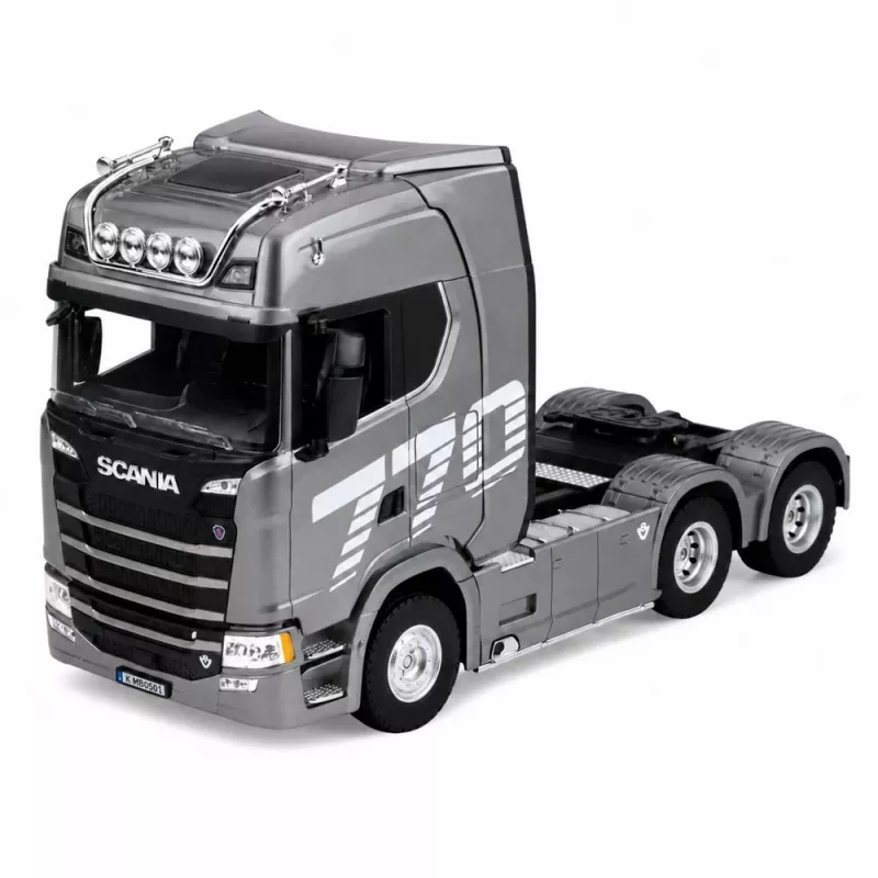 HUINA 32329 Scania 1:18 6 kanalų nuotolinio valdymo vilkikas pilkas sidabrinis