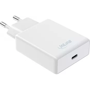 InLine® USB-C PD 65W sieninis įkroviklis, AVS/PPS, baltas