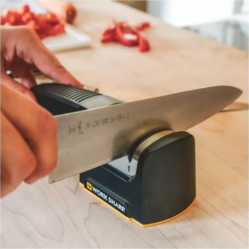 Work Sharp virtuvinis peilių galąstuvas su pertraukimu 2 pakopų volframo karbido ir keramikos juodas/sidabrinis