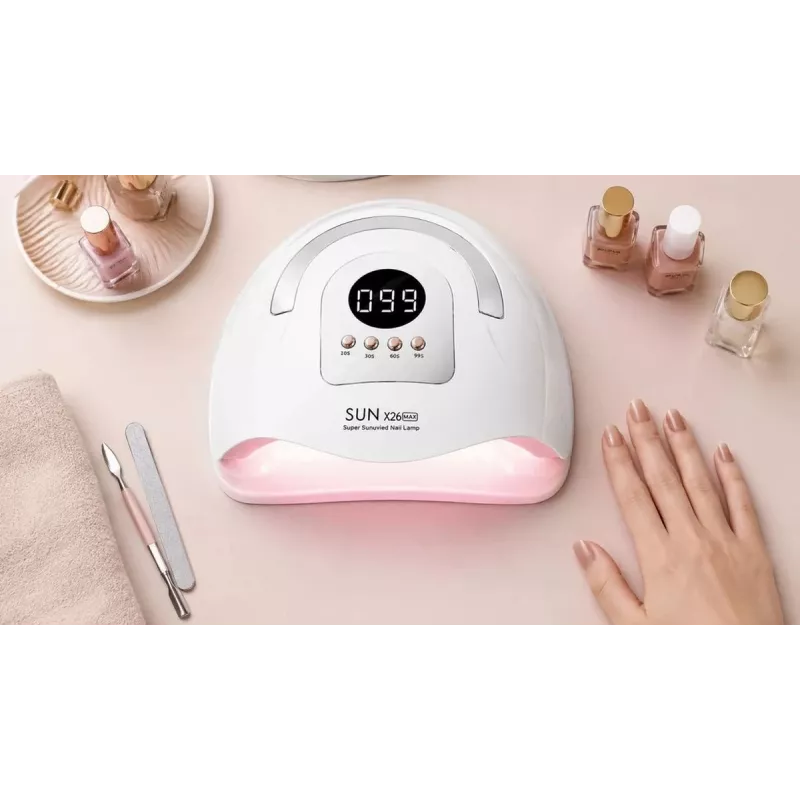 EXTRALINK Stay Beauty X26 UV LED nagų lempa - 168W dvigubos bangos ilgio UV LED lempa geliniams nagams