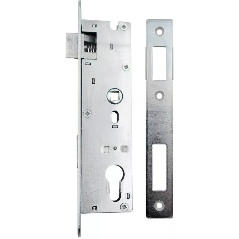 PSG 63.211 L/P įdėtinė spyna su skląsčiu ir sklende, reversinė, 220 x 22 mm priekinė plokštelė, 72 mm PZ, 50 mm atstumas iki rakto, cinkuotas plienas