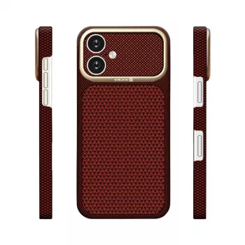 Evelatus Apple iPhone 17 Carbon Premium Edition MagSafe dėklas Burgundijos spalvos