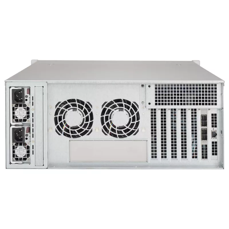 Supermicro SuperChassis 4U CSE-846BE1C-R609JBOD 24 lizdų „Hot-Swap“ SAS3/SATA3 JBOD talpyklos korpusas su pertekliniu 600W Platinum maitinimo šaltiniu