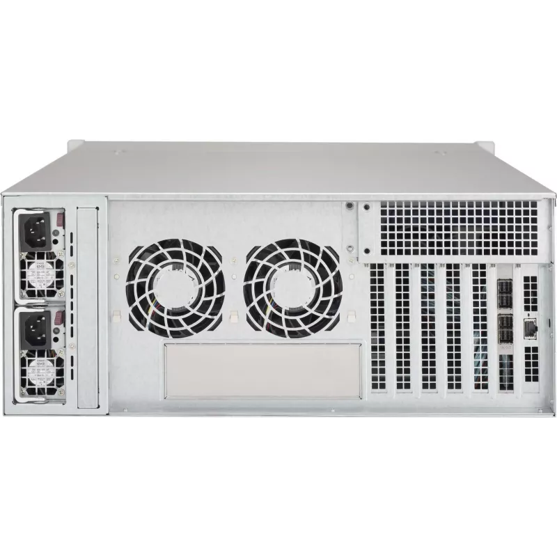 Supermicro SuperChassis 4U CSE-846BE1C-R609JBOD 24 lizdų „Hot-Swap“ SAS3/SATA3 JBOD talpyklos korpusas su pertekliniu 600W Platinum maitinimo šaltiniu