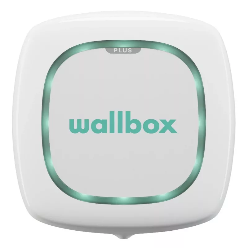 Wallbox Pulsar Plus 7,4 kW Type 2 elektromobilio įkrovimo stotelė, balta su 5m juodu kabeliu