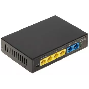 POE Switch GTX-A1-06-42-V2, 4 prievadų Fast Ethernet nevaldomas PoE+ tinklo komutatorius