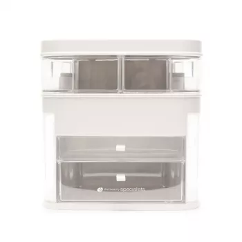 Rio CSSM-EU/1,2 Beauty Box kosmetikos dėžutė su konsoliniais padėklais ir raktu užrakinama