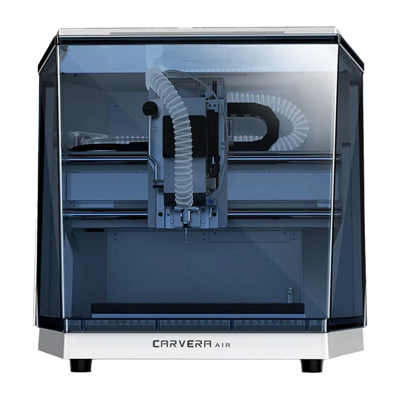 MAKERA AirDesCNC Carvera Air stalinis CNC frezavimo staklės, 3 ašių 400W bešepetinis velenas, 200x200x100mm darbinis plotas, visiškai uždaras, Wi-Fi ir USB-C