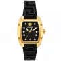Versace V-Chrono moteriškas šveicariškas kvarcinis chronografas 45 mm juodas ciferblatas odinis dirželis VE8K00624