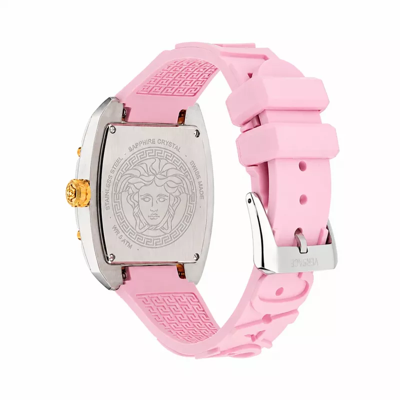 Versace moteriškas V-Circle šveicariškas kvarcinis laikrodis VE8K00224 - 38mm nerūdijančio plieno korpusas, juodas ciferblatas, juodas odinis dirželis