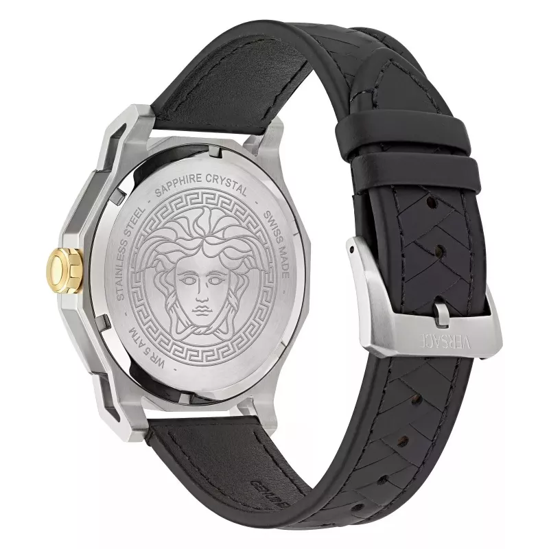 Versace V-Extreme Pro vyriškas šveicariškas kvarcinis laikrodis 43mm nerūdijantis plienas juodas ciferblatas VE9I00124