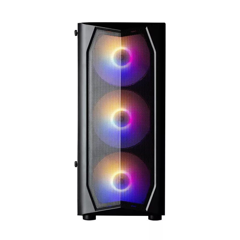 Zalman N4 Rev.1 Mid-Tower ATX korpusas su 6 ARGB ventiliatoriais, grūdintu stiklu, juodas