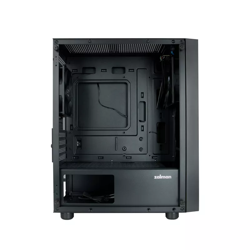 Zalman T3 PLUS mATX Mini bokšto kompiuterio korpusas, juodas, akrilo langelis, 2 ventiliatoriai