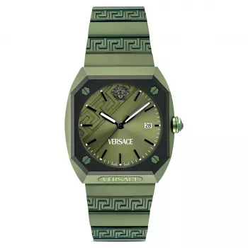 Versace vyriškas VE8F00324 šveicariškas kvarcinis chronografo laikrodis 44mm nerūdijančio plieno juodas ciferblatas