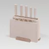 MEO MR-1412-BEIGE MAESTRO Peilių rinkinys su pjaustymo lentelėmis ir stovu, 5 peiliai, 2 lentelės, smėlio spalvos