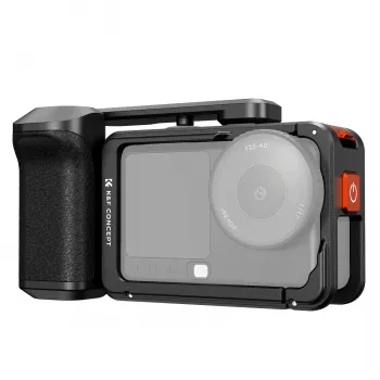 KF kameros narvas su rankena, skirtas DJI Osmo Action 6 / Action 5 / Action 4 / Action 3, aliuminio lydinys, juodos spalvos, KF12.0036