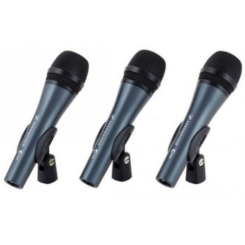 SENNHEISER 3PACK E835, MIKROFONŲ RINKINYS SU 3X E835, VOKALINIS MIKROFONAS, DINAMINIS, KARDIODINIS, SU MIKROFONO LAIKIKLIAIS IR DĖKLIAIS