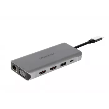 ALLNET PSUC0216 - USB 3.2 Gen 1 (3.1 Gen 1) Type-C - 3,5 mm - HDMI - RJ-45 - USB 2.0 - USB 3.2 Gen 1 (3.1 Gen 1) Type-A - USB 3.2 Gen 1 (3.1 Gen 1) Type-C - VGA - 3840 x 2160 pikselių - MicroSD (TransFlash) - SD - pilka - 100 W