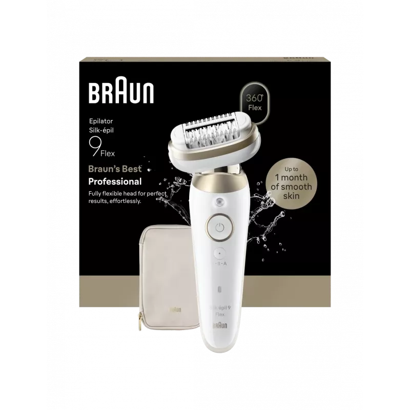 Braun Silk-épil 9 Flex SES9-011 3D epiliatorius, šlapias ir sausas, baltas/auksinis