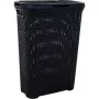CURVER Style 40L skalbinių dėžė su atlenkiamu dangčiu, rotango efektu, juoda