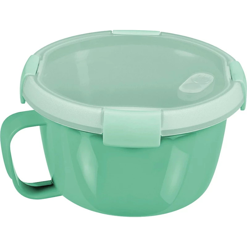 CURVER Smart To Go Mix Noodles maisto dubuo apvalus 0,9 l permatomas su žaliomis detalėmis, be BPA, nepralaidus, tinka mikrobangų krosnelei ir indaplovei