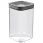 CURVER Dry Cube kvadratinis maisto laikymo indas 1,8L permatomas su pilku dangteliu, hermetiškas ir nepralaidus