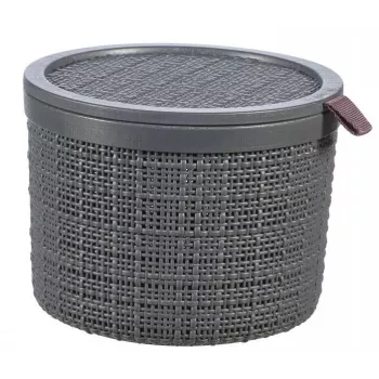 CURVER Pintinė su dangteliu Jute Apvali 2L Ø17x13cm Tamsiai pilka
