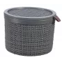 CURVER Pintinė su dangteliu Jute Apvali 2L Ø17x13cm Tamsiai pilka