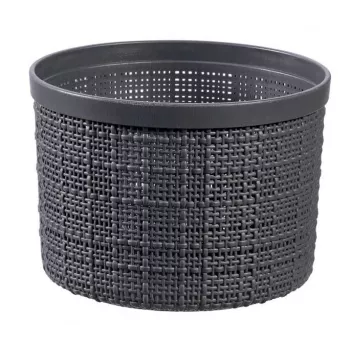 CURVER Pintinė su dangteliu Jute Apvali 2L Ø17x13cm Tamsiai pilka