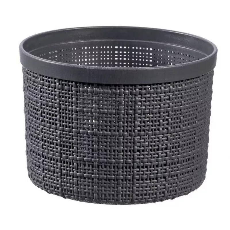 CURVER Pintinė su dangteliu Jute Apvali 2L Ø17x13cm Tamsiai pilka