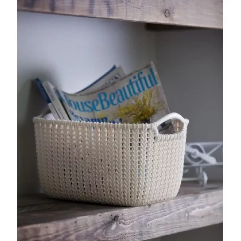 CURVER Knit Collection stačiakampė laikymo pintinė S 8L balta 30x22x17 cm