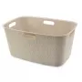 CURVER Softex 45L skalbinių krepšys, kreidinės baltos spalvos, minkšto lietimo stačiakampis konteineris su integruotomis rankenomis, 57 x 37 x 27 cm