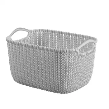 CURVER Knit Collection stačiakampė laikymo pintinė 8L šviesiai pilka
