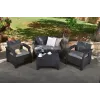 KETER Corfu sodo baldų rinkinys pilkas - 4 vietų sofa, 2 foteliai, kavos staliukas