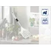 LEIFHEIT ProLine mentelė su nailono galvute ir nerūdijančio plieno rankena, atspari karščiui iki 160°C, tinkama plauti indaplovėje